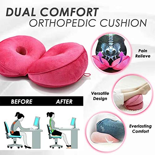 XJZHANG Dual Comfort Cushion Lift Hips Up Seat Pad Cushions, Posture Correction Orthopedic Coccyx for Sciatica Tailbone Hip Pain Relief Fits in Car, Home Office