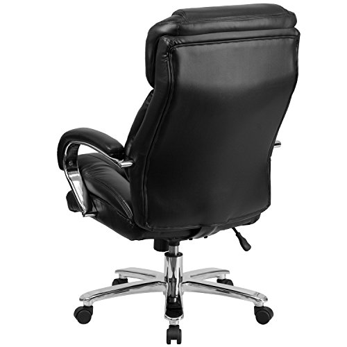 Flash Furniture Big & Tall Office Chair | Black Leather Swivel Executive Desk Chair with Wheels