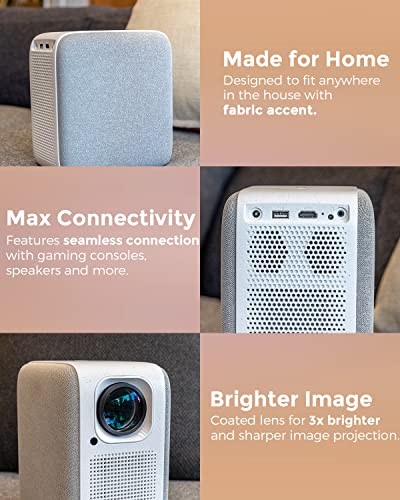 Pokitter CineMax Pro 1080P Projector with Netflix-Licensed, Android TV 10.0 with 7000+ Apps, 400ANSI Lumens, Google Assistant, 4D Keystone Correction, HDR 10, 2.4G+5G WiFi and Bluetooth, 200" Image