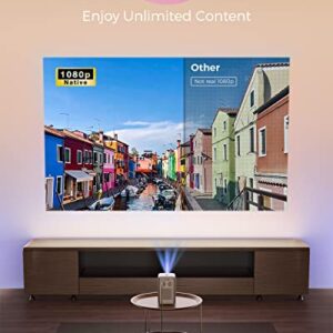 Pokitter CineMax Pro 1080P Projector with Netflix-Licensed, Android TV 10.0 with 7000+ Apps, 400ANSI Lumens, Google Assistant, 4D Keystone Correction, HDR 10, 2.4G+5G WiFi and Bluetooth, 200" Image