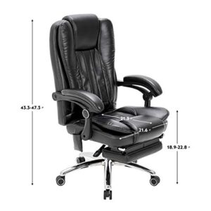 MELLCOM Executive 3D Massage Chair with Lumbar Support High Back, Massage Office Chair for Office Study, Ergonomic Computer Chair with Kneading and Vibration,Black