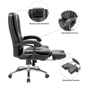 MELLCOM Executive 3D Massage Chair with Lumbar Support High Back, Massage Office Chair for Office Study, Ergonomic Computer Chair with Kneading and Vibration,Black