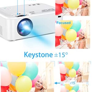 Mini Portable WiFi Projector 1080P-Supported for Outdoor - Native 720P Movie Projector Compatible w/ Smartphone, Laptop, DVD, with 100" Projector Screen for Home Entertainment, 60000 Hrs Lamp Lifetime