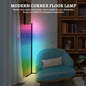 xuelili RGB Corner Floor Lamp, WiFi Dimmable LED Floor Lamp Compatible with Alexa and Google Assistant, Creative DIY/ Music Sync Flowing Light/ Timing Mood Corner Lamp for Living Room, Bedroom, Party