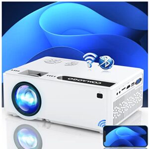 projector, 5g wifi bluetooth 9800 lumen 1080p mini hd movie projectors, digital zoom home theater for hdmi usb vga pc tv box ios android phone