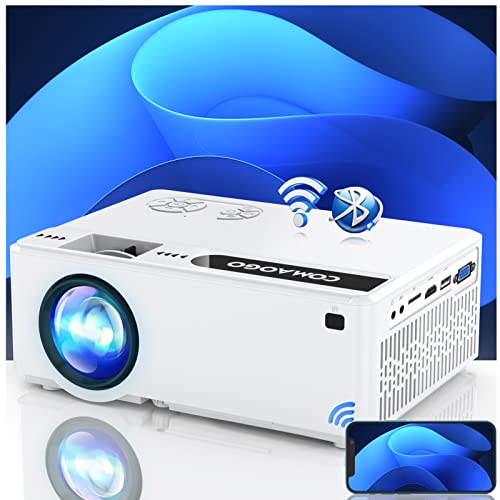 Projector, 5G WiFi Bluetooth 9800 Lumen 1080p Mini HD Movie Projectors, Digital Zoom Home Theater for HDMI USB VGA PC TV Box iOS Android Phone