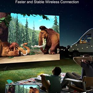 Projector, 5G WiFi Bluetooth 9800 Lumen 1080p Mini HD Movie Projectors, Digital Zoom Home Theater for HDMI USB VGA PC TV Box iOS Android Phone