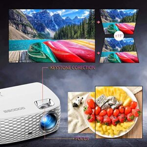 Projector, GooDee HD Video Projector Native 1920x1080P, Outdoor Movie Projector 9500L 300'' Touch Keys Home Theater Projector with 50000 Hrs Lamp Life, Support Fire TV Stick/PS4/HDMI/iOS /Android