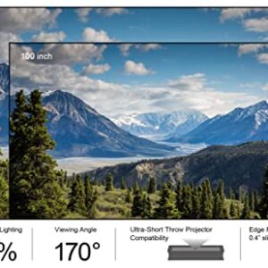 AWOL VISION Ambient Light Rejecting (ALR) Projector Screen for Ultra Short Throw(UST) Projector, 120" Fixed Frame, 80% Picture Quality Improved, 95% Celling Light Rejecting(CLR), Active 3D - C120