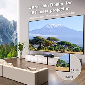 AWOL VISION Ambient Light Rejecting (ALR) Projector Screen for Ultra Short Throw(UST) Projector, 120" Fixed Frame, 80% Picture Quality Improved, 95% Celling Light Rejecting(CLR), Active 3D - C120