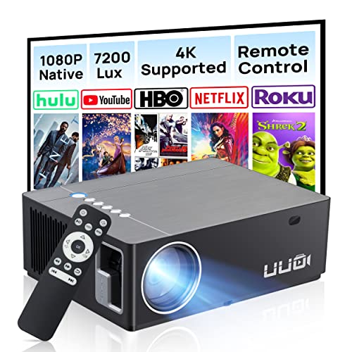 UUO 4K Projector,Native 1080P Projector for Outdoor Home,Movie Projector Support 4K HD Video ±50° Digital Keystone & 300’’ Projection Area,Compatible with TV Stick,Laptop,PS5,X-Box,iOS Android