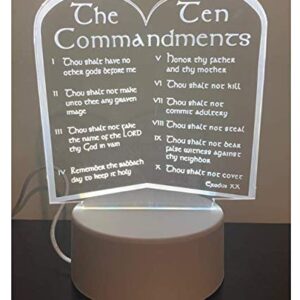 Jismu 3D LED Lamp 10 Commandments Decorative Lamp Best Gift for Him or Her