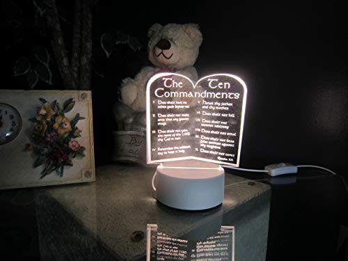 Jismu 3D LED Lamp 10 Commandments Decorative Lamp Best Gift for Him or Her