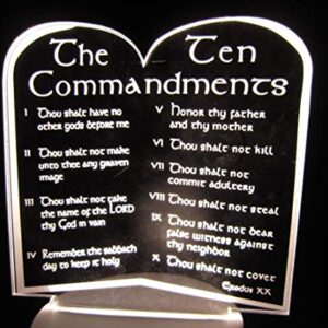 Jismu 3D LED Lamp 10 Commandments Decorative Lamp Best Gift for Him or Her