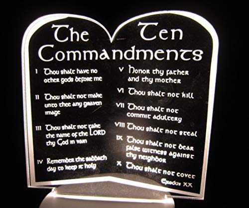 Jismu 3D LED Lamp 10 Commandments Decorative Lamp Best Gift for Him or Her