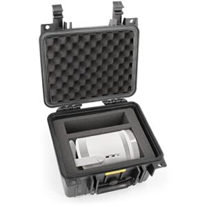 casematix travel case compatible with samsung freestyle projector and smart projector accessories, waterproof impact resistant portable projector case with shock absorbing padded foam