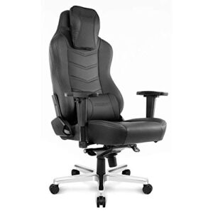 akracing office series onyx deluxe executive real leather desk chair with high backrest, recliner, swivel, tilt, rocker & seat height adjustment mechanisms, 5/10 warranty – black –