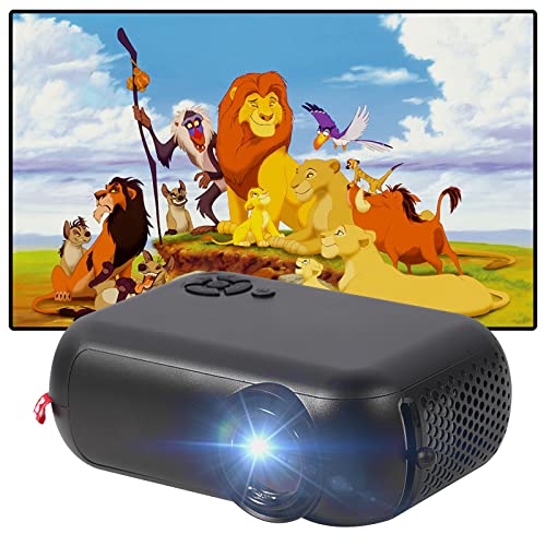 Mini Projector, Amlink 2023 Upgraded Mini Portable Projector 1080P Supported, Home Theater Video Projector Compatible with Full HD 1080P HDMI, TV Stick/USB/Laptop/Smartphone, Black