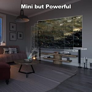 Mini Projector, Amlink 2023 Upgraded Mini Portable Projector 1080P Supported, Home Theater Video Projector Compatible with Full HD 1080P HDMI, TV Stick/USB/Laptop/Smartphone, Black