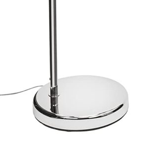 Catalina 76" Mid-Century Modern Over-The-Sofa Curved Metal Arc Floor Lamp with Heavy Base, Classic Chrome