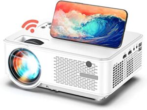 wifi mini projector, 7500lm home theater movie projector, native hd 1280x800p 300”, compatible with android/ios/hdmi/usb/sd/vga, portable outdoor projector for backyard movie night