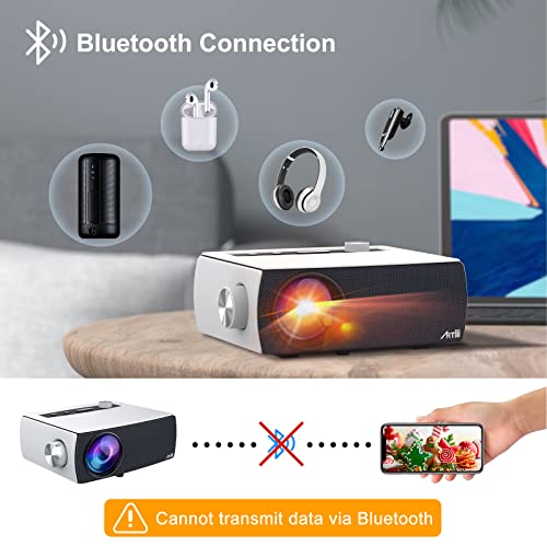 Artlii Enjoy3 4K Projector, Camping Projector, Support Dolby Audio, Wireless & Wired Mirroring, Home Theater Projector Compatible W/TV Stick, iOS, Android