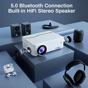 5G WiFi Bluetooth Projector,MINLOVE Native 1080P Home Movie Theater Projector with 100" Screen,450" Display 9800L Full HD Video Projector for Business Ceiling,for HDMI,iOS,Android,TV Stick,PC,PS5,USB