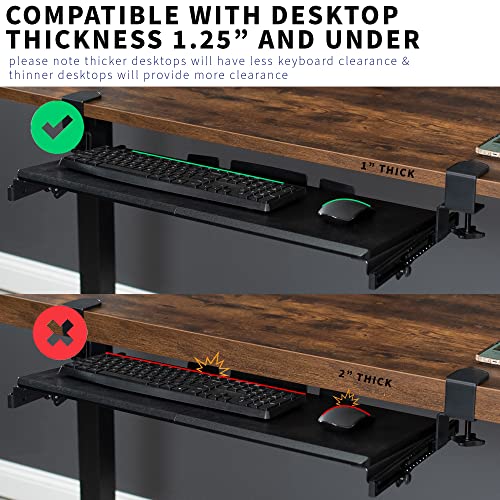 VIVO Large Tilting Keyboard Tray Under Desk Pull Out with Extra Sturdy C-Clamp Mount System, 27 (33 Including Clamps) x 11 inch Slide-Out Platform Computer Drawer for Typing, Black, MOUNT-KB05T