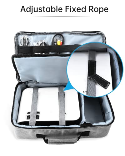 Projector Case, smanic Projector Travel Carrying Bag with Adjustable Shoulder Strap & Compartment Dividers for for Acer, Epson, Benq, LG, Sony (Large)