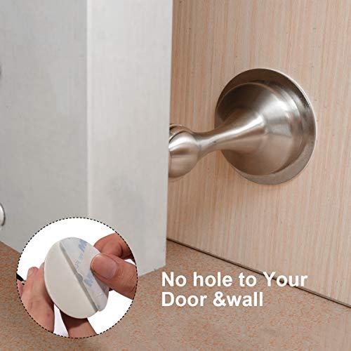 Magnetic Door Stops-Door Stopper-Stainless Steel, Door Holder Doorstop-No Drilling, 3M Double-Sided Adhesive Tape, Screws for Stronger Mount, Hold Your Door Open（2 Pack）