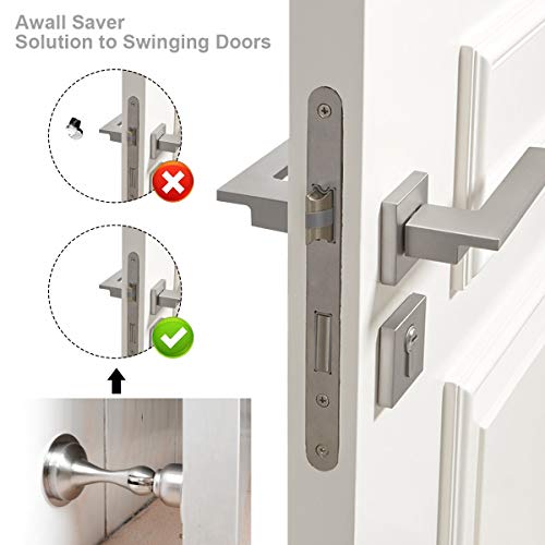 Magnetic Door Stops-Door Stopper-Stainless Steel, Door Holder Doorstop-No Drilling, 3M Double-Sided Adhesive Tape, Screws for Stronger Mount, Hold Your Door Open（2 Pack）