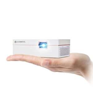 Amoowa Smart Mini Projector HD DLP Pocket Size 200 ANSI Movie WiFi Home&Outdoor Video Wireless Projector,Support iPhone Android Pico Projector