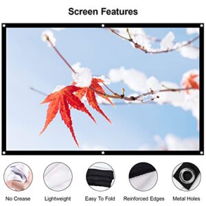 Screen for Portable Movie Projector 100’’ Projection Screen - HDMI Mini Video Projector Screen 16:9 HD 1080P 4K Foldable Screen Small Home Theater Projector Screen for Party Backyard Cinema Travel