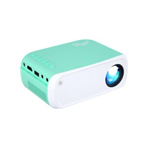 mini projector home theater portable upgrade 1080p supported, phone can connect to movie wirelessly, compatible with smartphone/ tablet/ laptop/ tv stick/ usb drive, mint green (vf270gw)