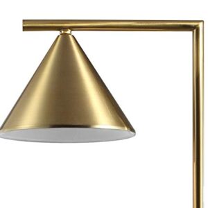 JONATHAN Y JYL3062A Chelsea 60" Metal/Marble Cone Shade LED Floor Lamp Modern,Contemporary,Transitional for Bedrooms, Living Room, Office, Reading, Brass/Black