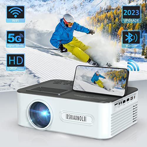 Mini Projector with WiFi and Bluetooth 5G Full HD Movie Projector for iPhone 1080P Supported 8500L Compatible with TV Stick Roku HDMI USB TF VGA AV for Home Theater & Video Games