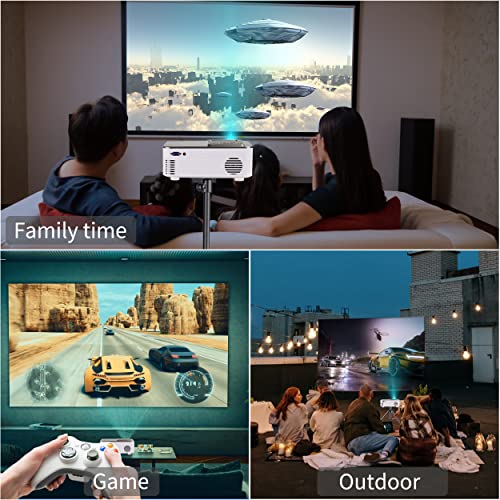 Mini Projector with WiFi and Bluetooth 5G Full HD Movie Projector for iPhone 1080P Supported 8500L Compatible with TV Stick Roku HDMI USB TF VGA AV for Home Theater & Video Games