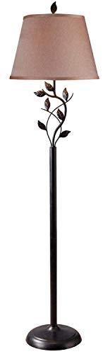Kenroy Home 32240ORB Ashlen Floor Lamp with Oil Rubbed Bronze Finish, Rustic Style, 58.75" Height, 15" Width, 15" Depth