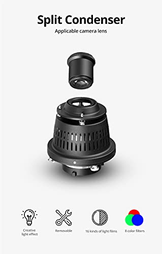 AMBITFUL AL-16 PRO Bowens Mount Split Focalize Conical Snoot Optical Condenser Art Special Effects Shaped Beam Light Cylinder with for Nikon AI Lens Adapter