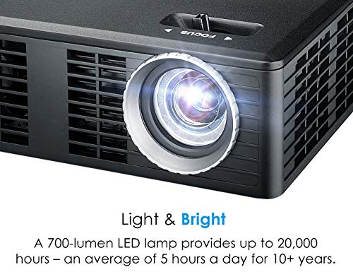 Optoma ML750 WXGA 700 Lumen 3D Ready Portable DLP LED Projector with MHL Enabled HDMI Port, White