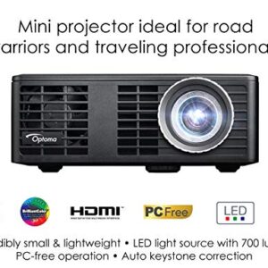 Optoma ML750 WXGA 700 Lumen 3D Ready Portable DLP LED Projector with MHL Enabled HDMI Port, White