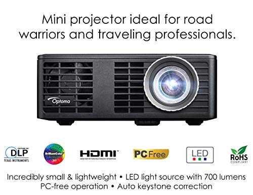 Optoma ML750 WXGA 700 Lumen 3D Ready Portable DLP LED Projector with MHL Enabled HDMI Port, White