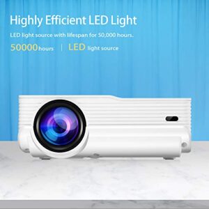 Iolieo Projector, 2023 Upgraded Portable Video Projectors,Full HD 1080P and 240'' Supported,100000Hours Multimedia Home Theater Movie Mini Projector,Compatible with HDMI,USB,VGA,AV,Laptop,Smartphone