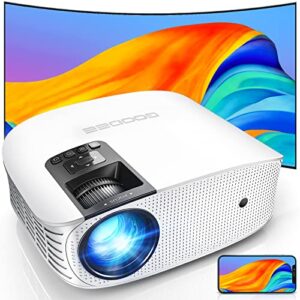 5G WiFi Bluetooth Projector Native 1080P, GooDee Outdoor Movie Projector with 300" Display Video Projector with Zoom & 4 Point Keystone for TV Stick, iOS, Android Dolby Audio & 4K Projector Support