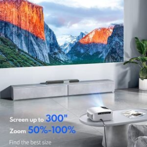 5G WiFi Bluetooth Projector Native 1080P, GooDee Outdoor Movie Projector with 300" Display Video Projector with Zoom & 4 Point Keystone for TV Stick, iOS, Android Dolby Audio & 4K Projector Support