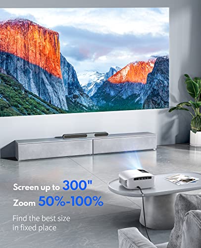 5G WiFi Bluetooth Projector Native 1080P, GooDee Outdoor Movie Projector with 300" Display Video Projector with Zoom & 4 Point Keystone for TV Stick, iOS, Android Dolby Audio & 4K Projector Support