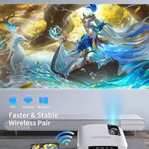 5G WiFi Bluetooth Projector Native 1080P, GooDee Outdoor Movie Projector with 300" Display Video Projector with Zoom & 4 Point Keystone for TV Stick, iOS, Android Dolby Audio & 4K Projector Support