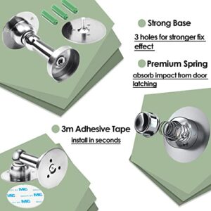 Magnet Door Stop, Stainless Steel Door Stopper in Brushed Nickel for Wall or Floor Mount with Screws or Double-Sided Adhesive Tape No Drilling Hold Your Door Open COCIVIVRE (4 Pack Silver)