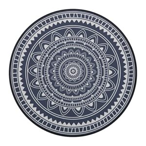 Heavyoff Round Office Chair Mat for Hardwood Floor Computer Gaming Rolling Chair Mat Floor Protector Mat Desk Rug Wood Tile Protection Mat for Office Home, Dark Grey, Diameter 32"