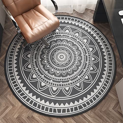Heavyoff Round Office Chair Mat for Hardwood Floor Computer Gaming Rolling Chair Mat Floor Protector Mat Desk Rug Wood Tile Protection Mat for Office Home, Dark Grey, Diameter 32"